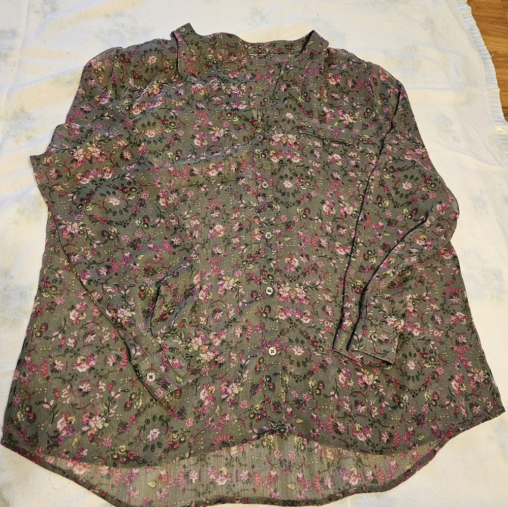 Floral Anthropologie blouse